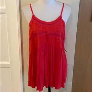 Xhilaration pink tank top blouse XL NWT